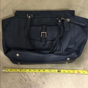 Coach navy blue leather bag